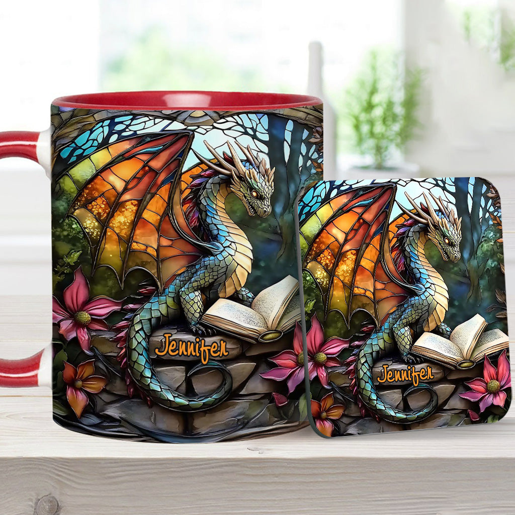 Stained Glass Dragon - Personalized Dragon Accent Mug
