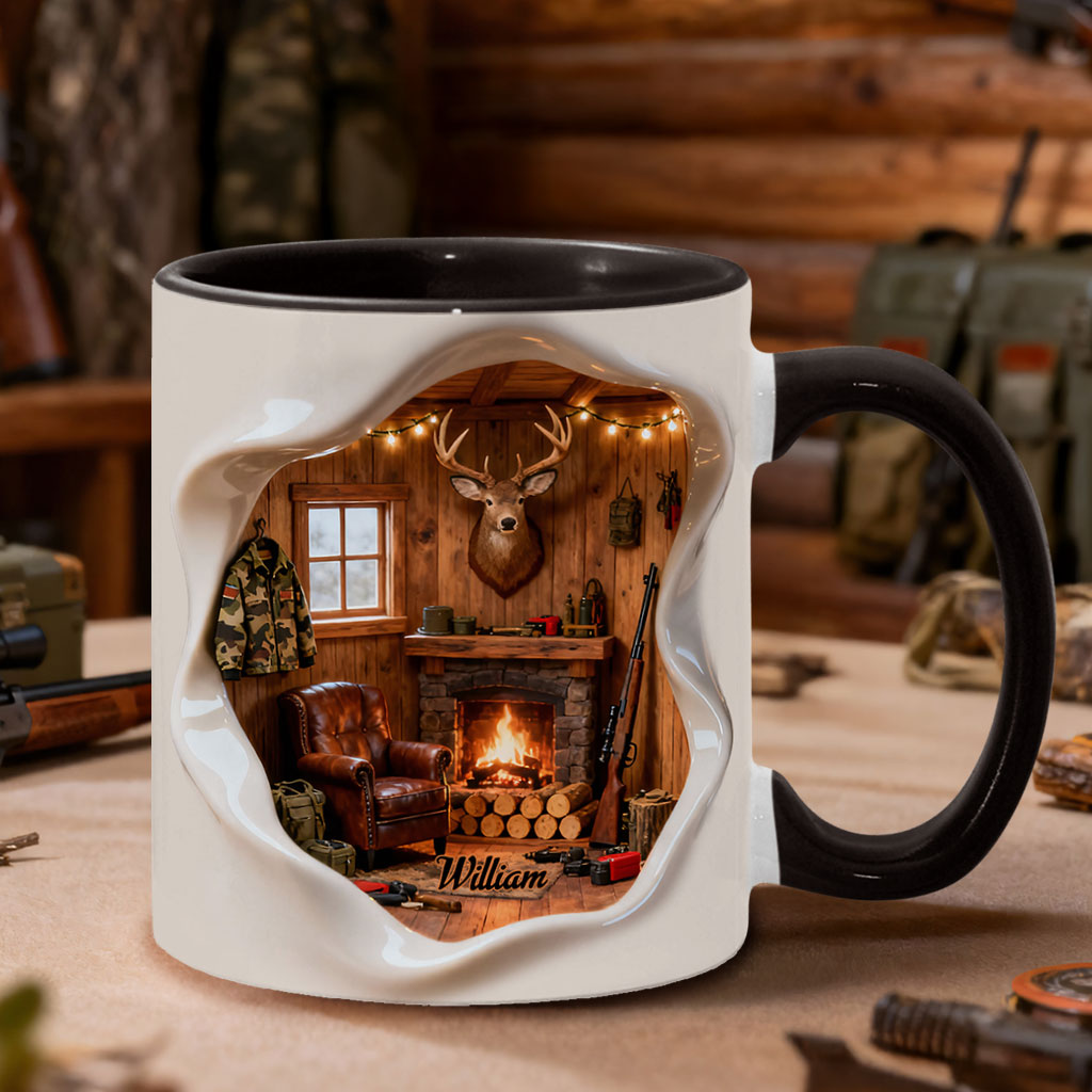 Hunting Cabin – Personalized Deer Accent Mug