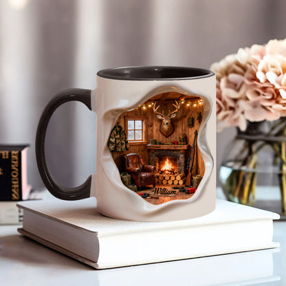 Hunting Cabin – Personalized Deer Accent Mug