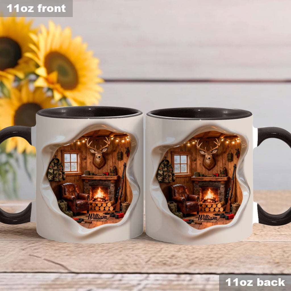 Hunting Cabin – Personalized Deer Accent Mug