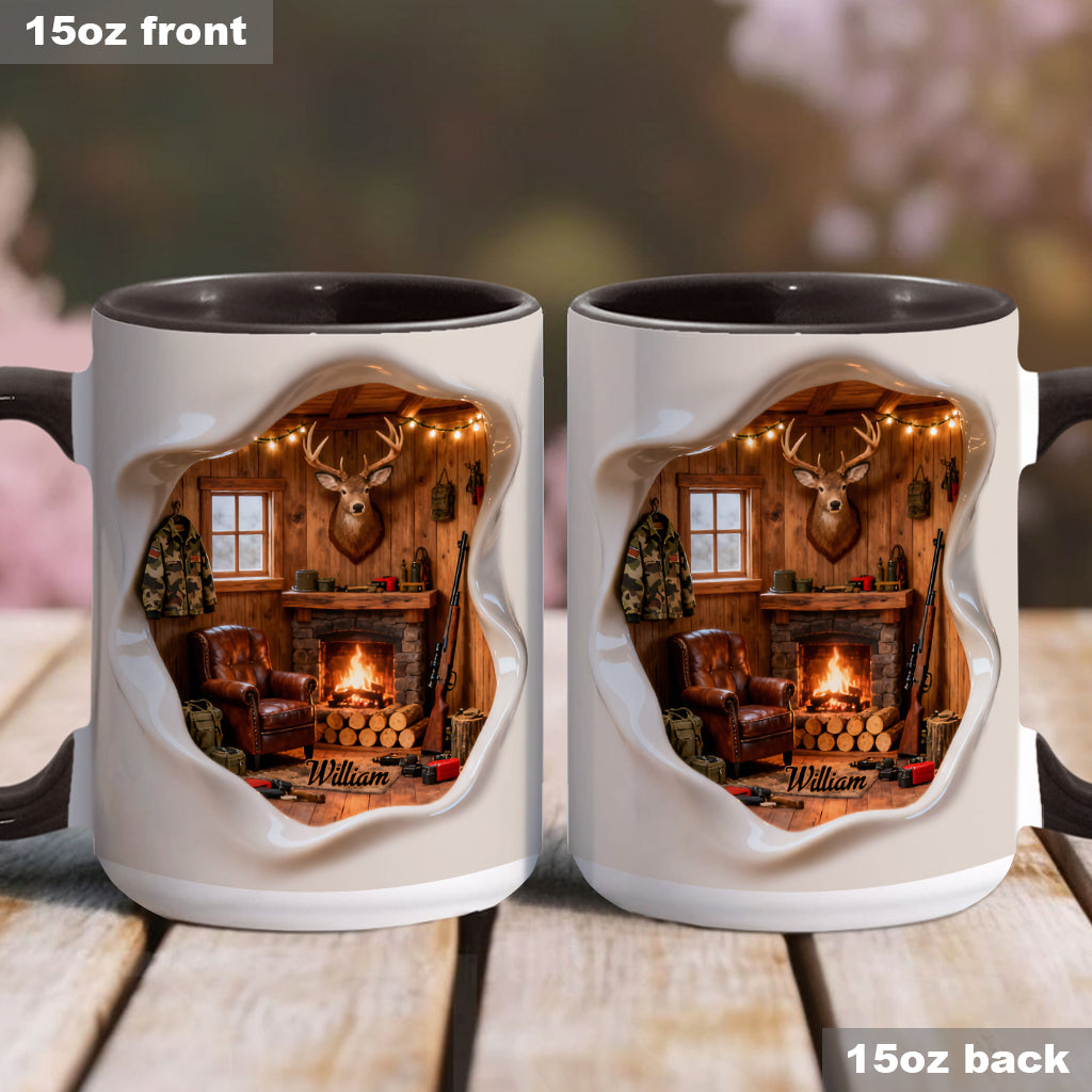 Hunting Cabin – Personalized Deer Accent Mug
