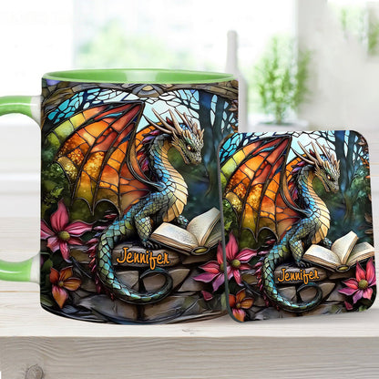 Stained Glass Dragon - Personalized Dragon Accent Mug