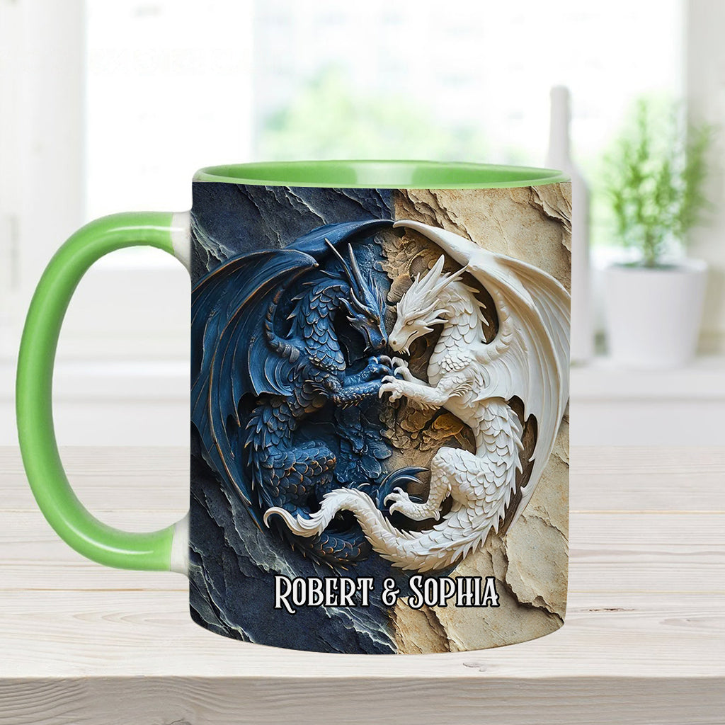 Couple Dragon - Personalized Dragon Accent Mug