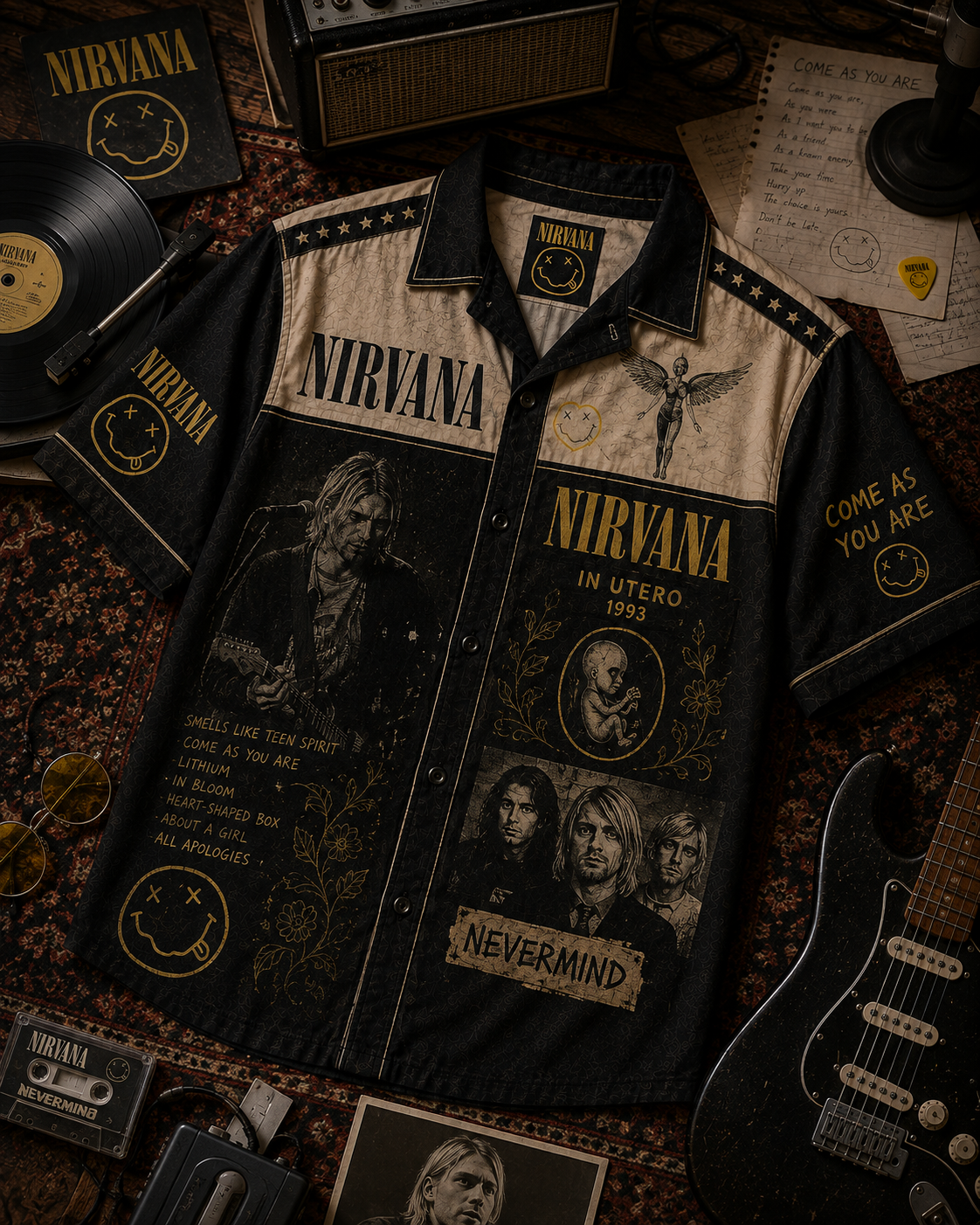 Nirvana Hawaiian Shirt - Vintage Music Fan Gift