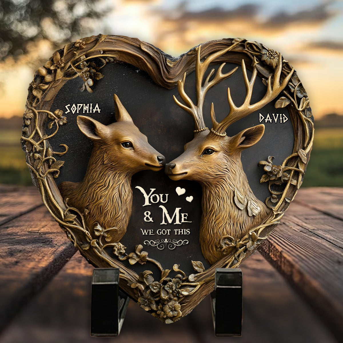 You & Me We Got This - Personalized Hunting Heart Acrylic Plaque
