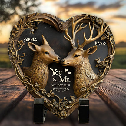 You & Me We Got This - Personalized Hunting Heart Acrylic Plaque