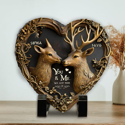 You & Me We Got This - Personalized Hunting Heart Acrylic Plaque