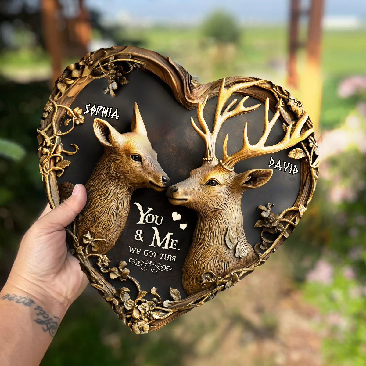 You & Me We Got This - Personalized Hunting Heart Acrylic Plaque