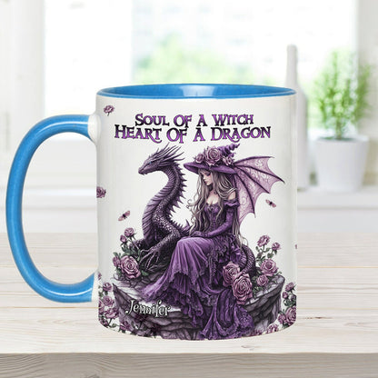 Soul Of A Witch Heart Of A Dragon - Personalized Dragon Accent Mug
