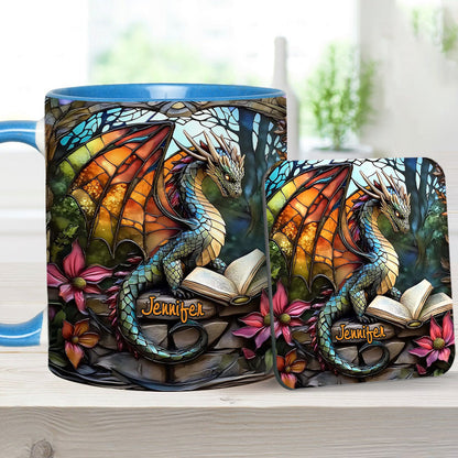 Stained Glass Dragon - Personalized Dragon Accent Mug
