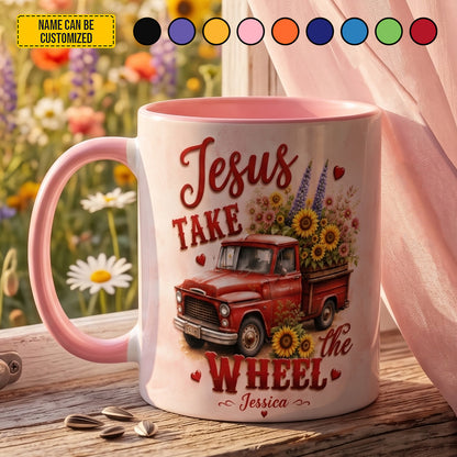 Jesus Take The Wheel - Personalized Country Truck Accent Mug