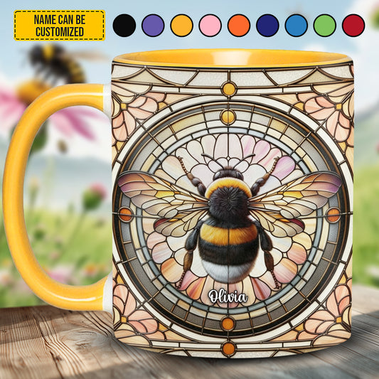 Stained Glass Bee - Personalized Bee Accent Mug