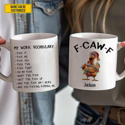 Personalized F-Caw-F Funny Chicken Mug