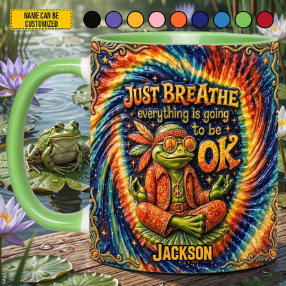 Personalized Hippie Frog Accent Mug