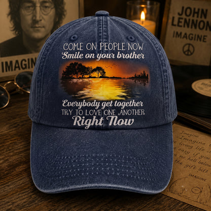 Come On People Now - Guitar Classic Music Denim Cap