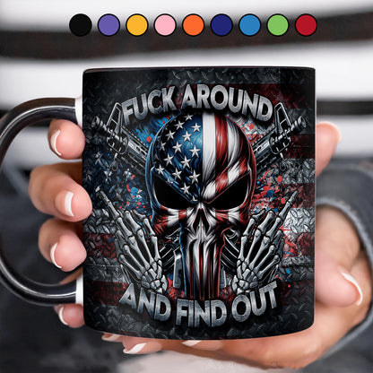 Bold Patriotic Skull Accent Mug