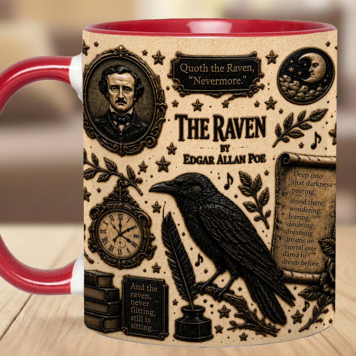 Raven Edgar Allan Halloween Accent Mug