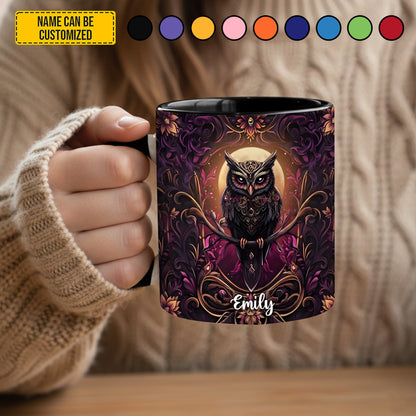 Personalized Gothic Owl Accent Mug