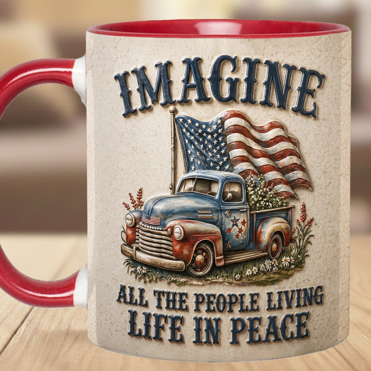 "Imagine" Patriotic Vintage Truck Mug