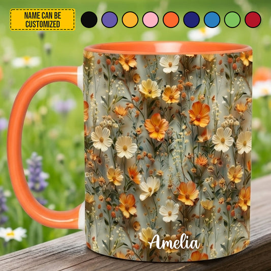 Personalized Wildflowers Accent Mug