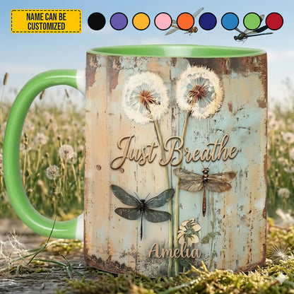 Just Breathe - Personalized Accent Mug