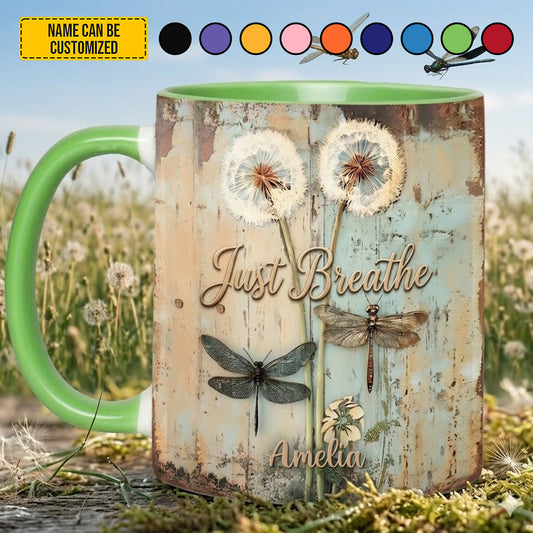 Just Breathe - Personalized Accent Mug