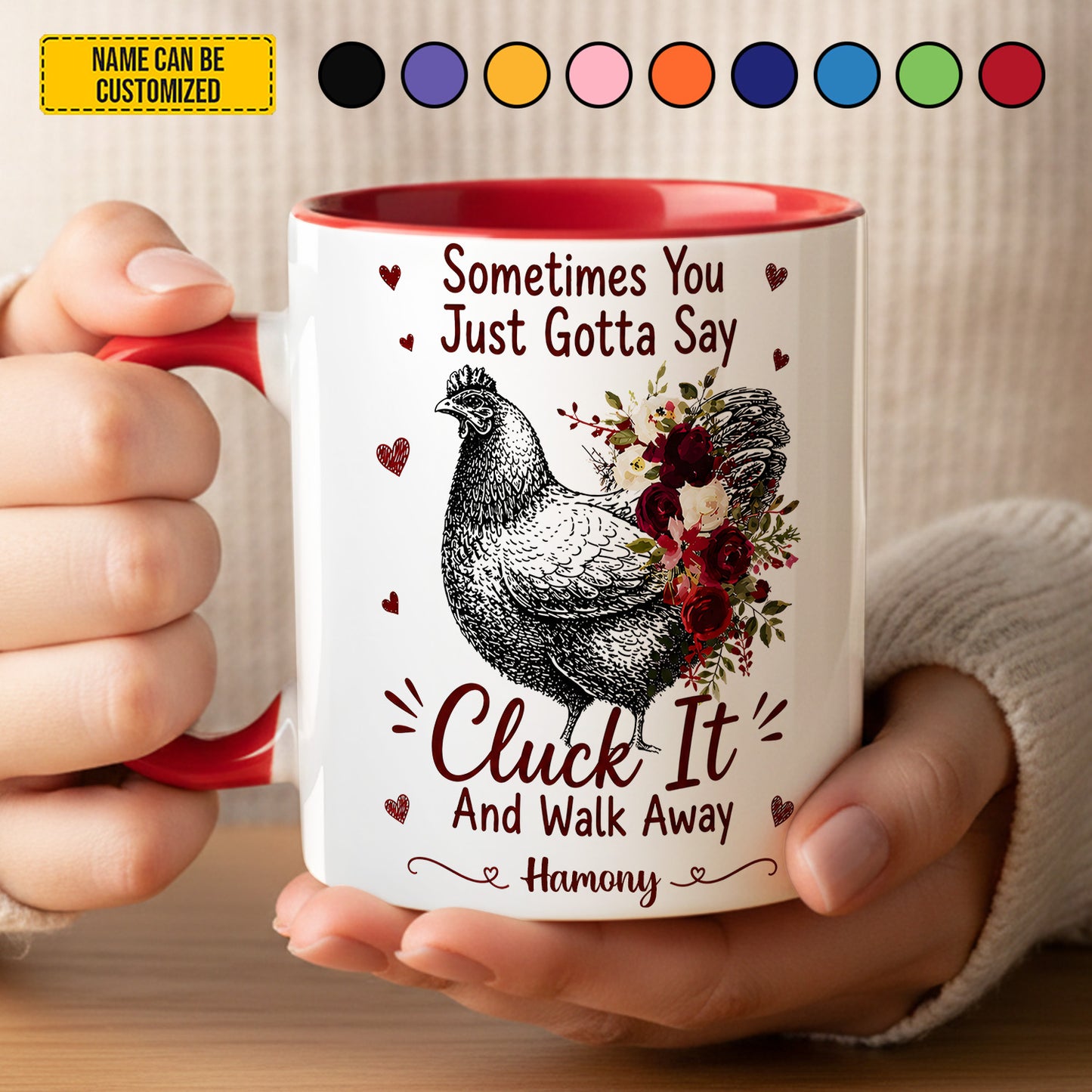 Cluck It - Personalized Chicken Accent Mug