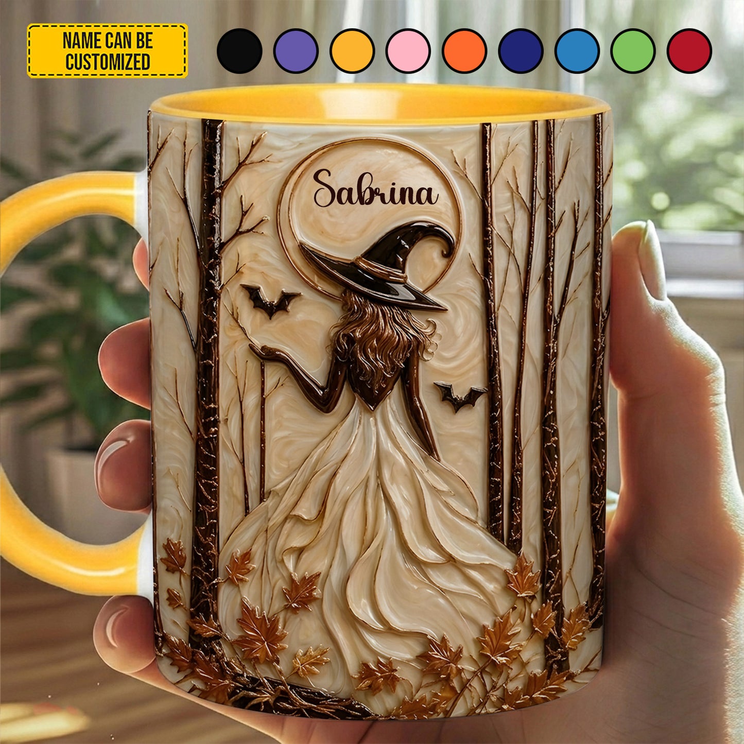 Witch In Forest - Personalized Witch Accent Mug
