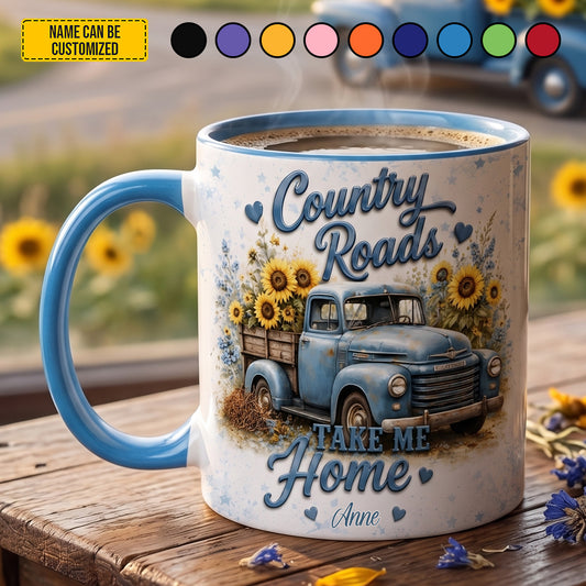 Countryroads Take Me Home - Personalized Truck Accent Mug