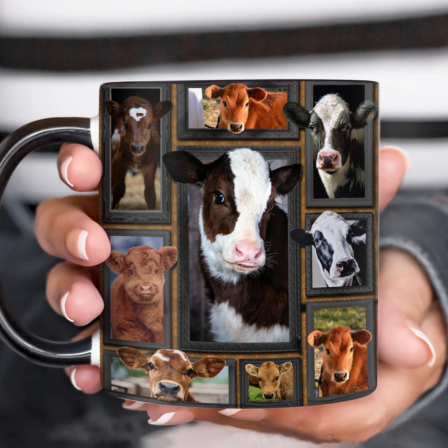 Adorable Cow Collage Accent Mug