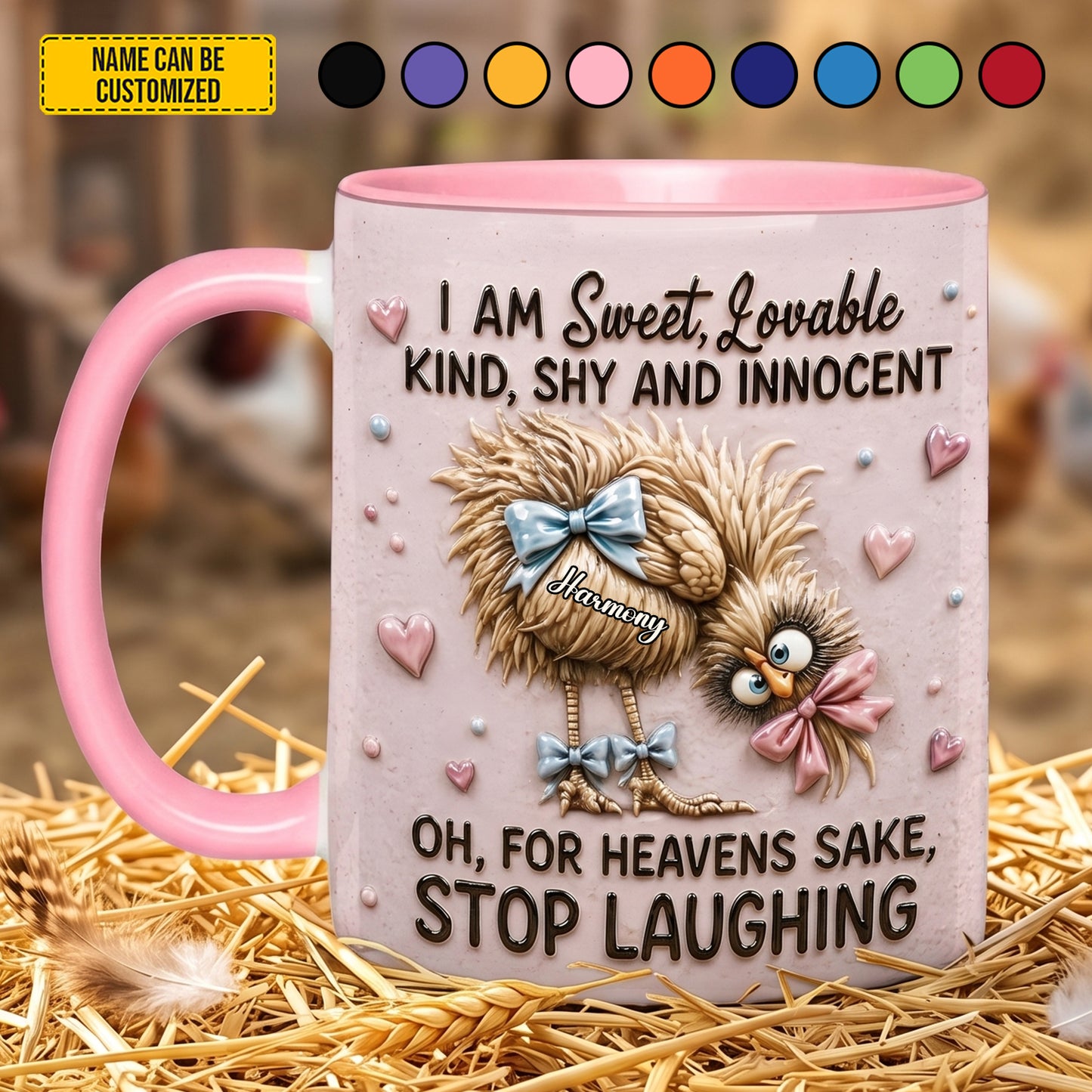 I Am Sweet Loveable - Personalized Chicken Accent Mug