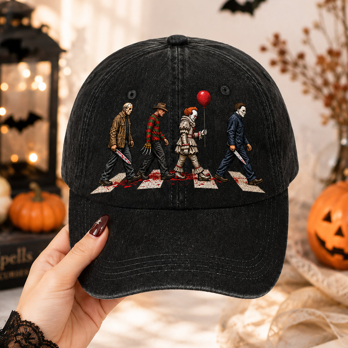 Horror Legends Abbey Road Hat – Classic Slasher Icons Halloween Gift