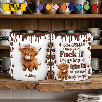 A Wise Woman - Personalized Cow Accent Mug