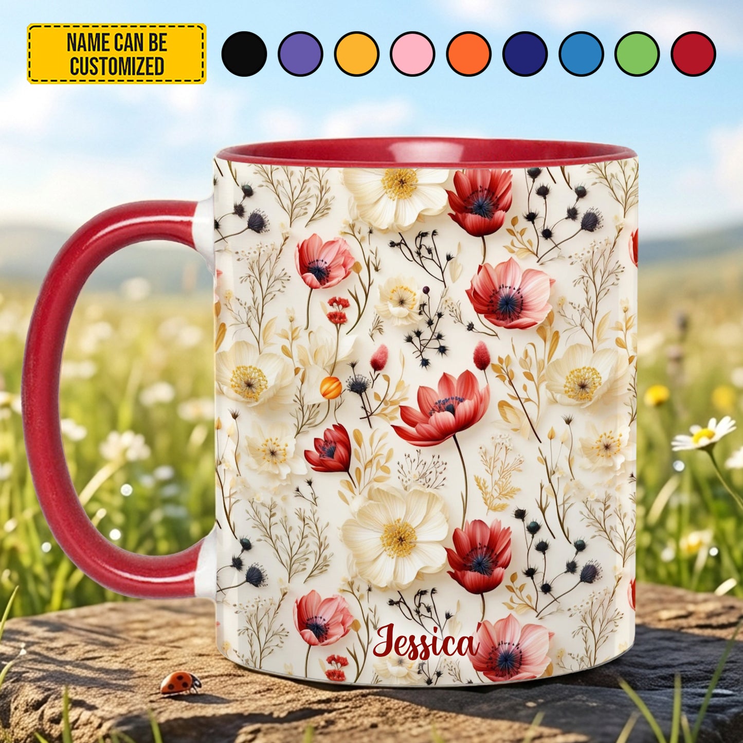 Beautiful Wildflower - Personalized Accent Mug