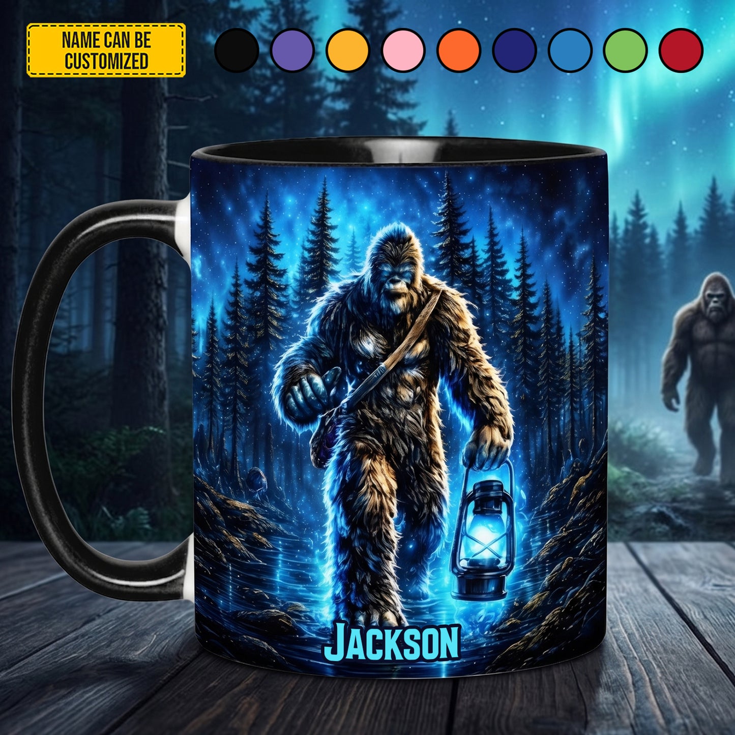 Midnight Trail Bigfoot – Personalized Bigfoot Accent Mug