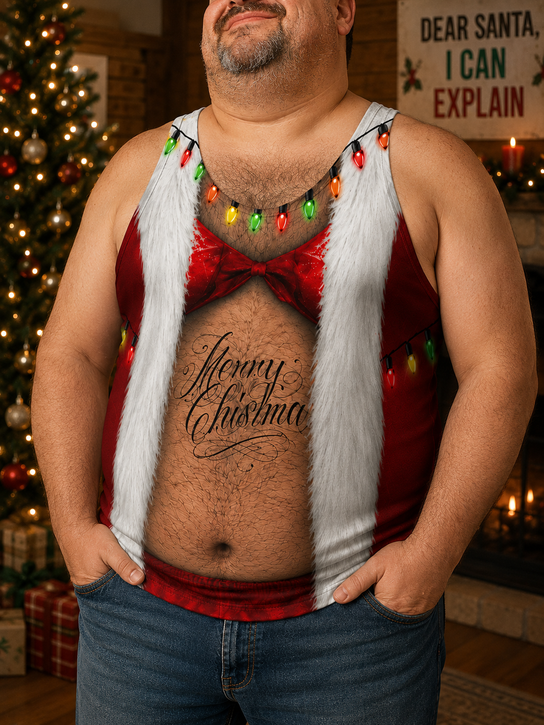 Funny Santa Bikini All Over Print Shirt, Ugly Christmas Outfit, Family Matching Tee
