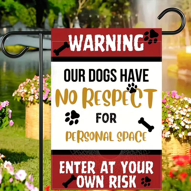 Funny Dog Warning Garden Flag