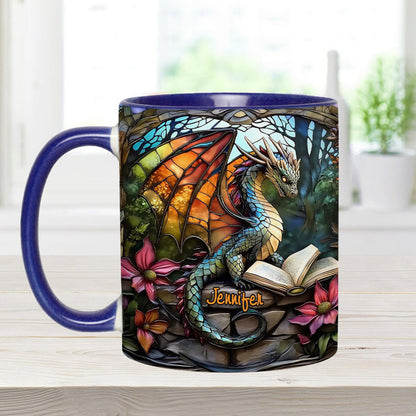 Stained Glass Dragon - Personalized Dragon Accent Mug