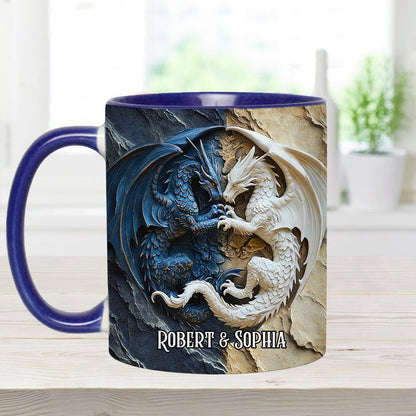 Couple Dragon - Personalized Dragon Accent Mug