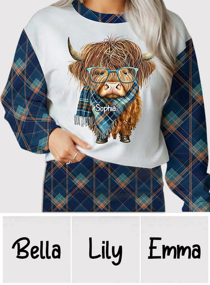 Personalized Cute Highland Cow Ugly Sweater