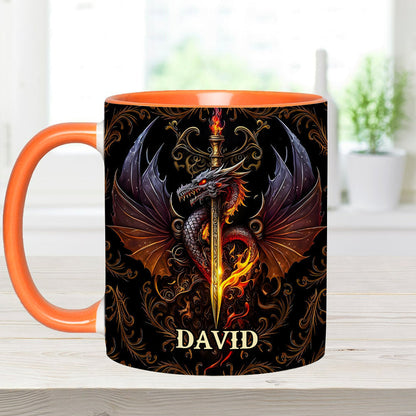 Heart Of A Dragon - Personalized Dragon Accent Mug