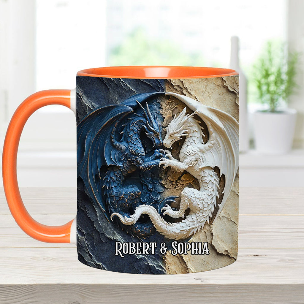 Couple Dragon - Personalized Dragon Accent Mug