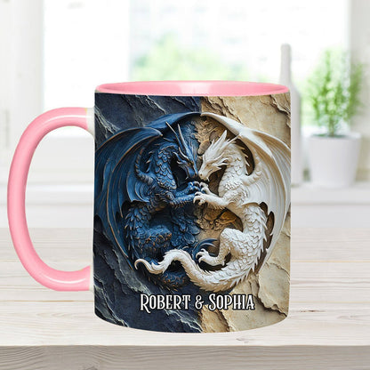 Couple Dragon - Personalized Dragon Accent Mug