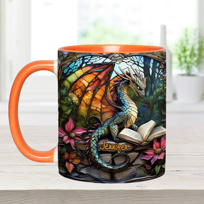 Stained Glass Dragon - Personalized Dragon Accent Mug
