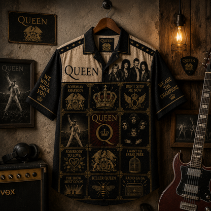 Queen Hawaiian Shirt - Vintage Music Fan Gift