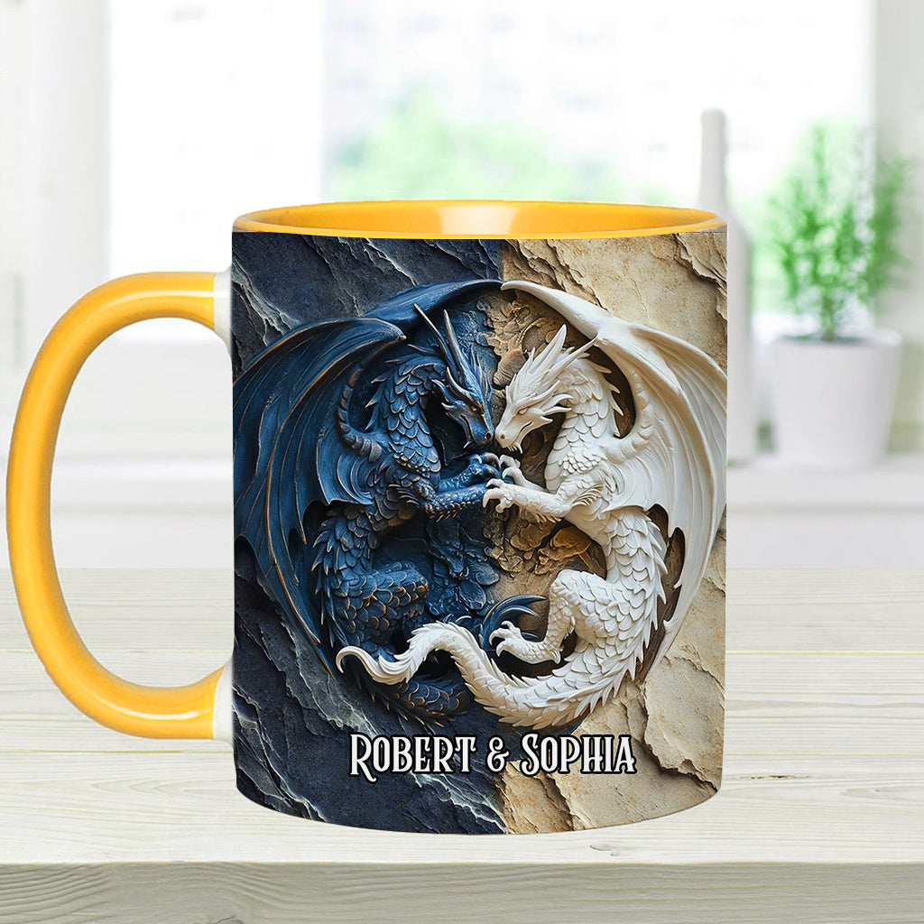 Couple Dragon - Personalized Dragon Accent Mug