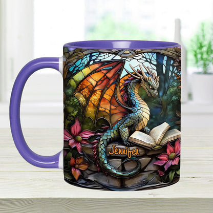 Stained Glass Dragon - Personalized Dragon Accent Mug