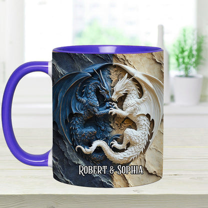 Couple Dragon - Personalized Dragon Accent Mug