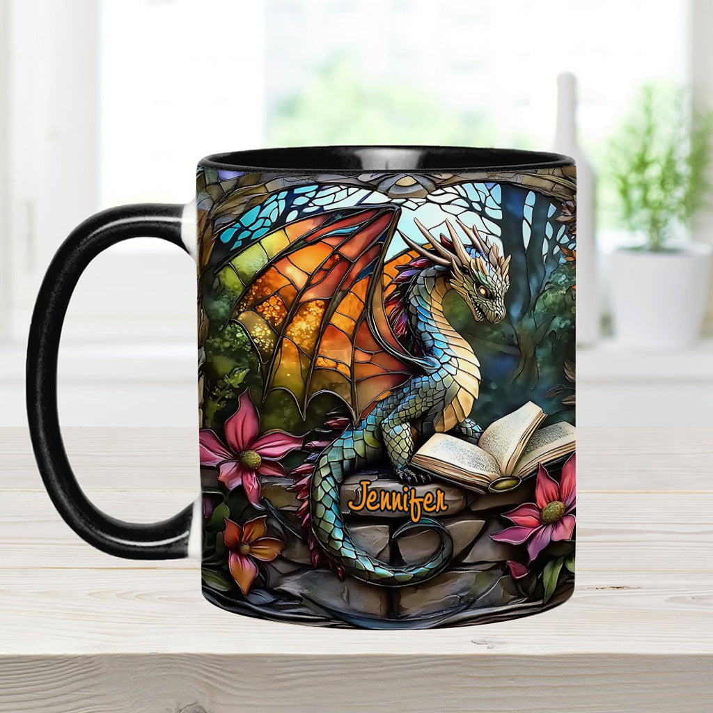 Stained Glass Dragon - Personalized Dragon Accent Mug