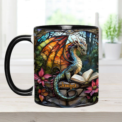 Stained Glass Dragon - Personalized Dragon Accent Mug